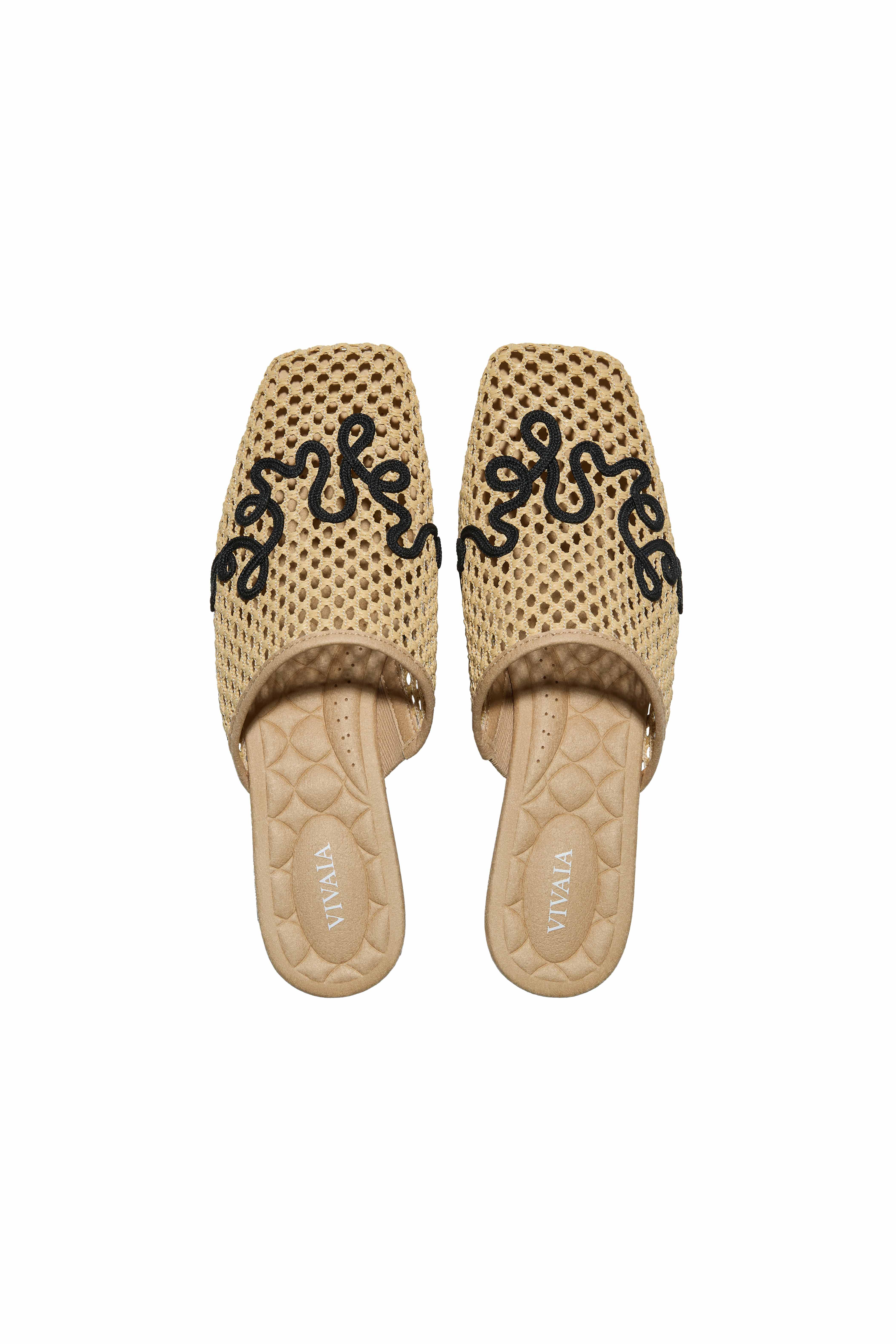 Maura Square-Toe Mesh Sandals, Alternate, color, NATURAL/BLACK