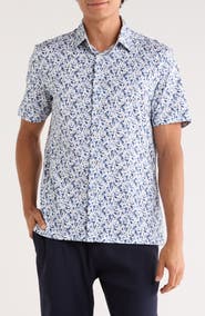 Bugatchi Miles OoohCotton® Short Sleeve Button-Up Shirt