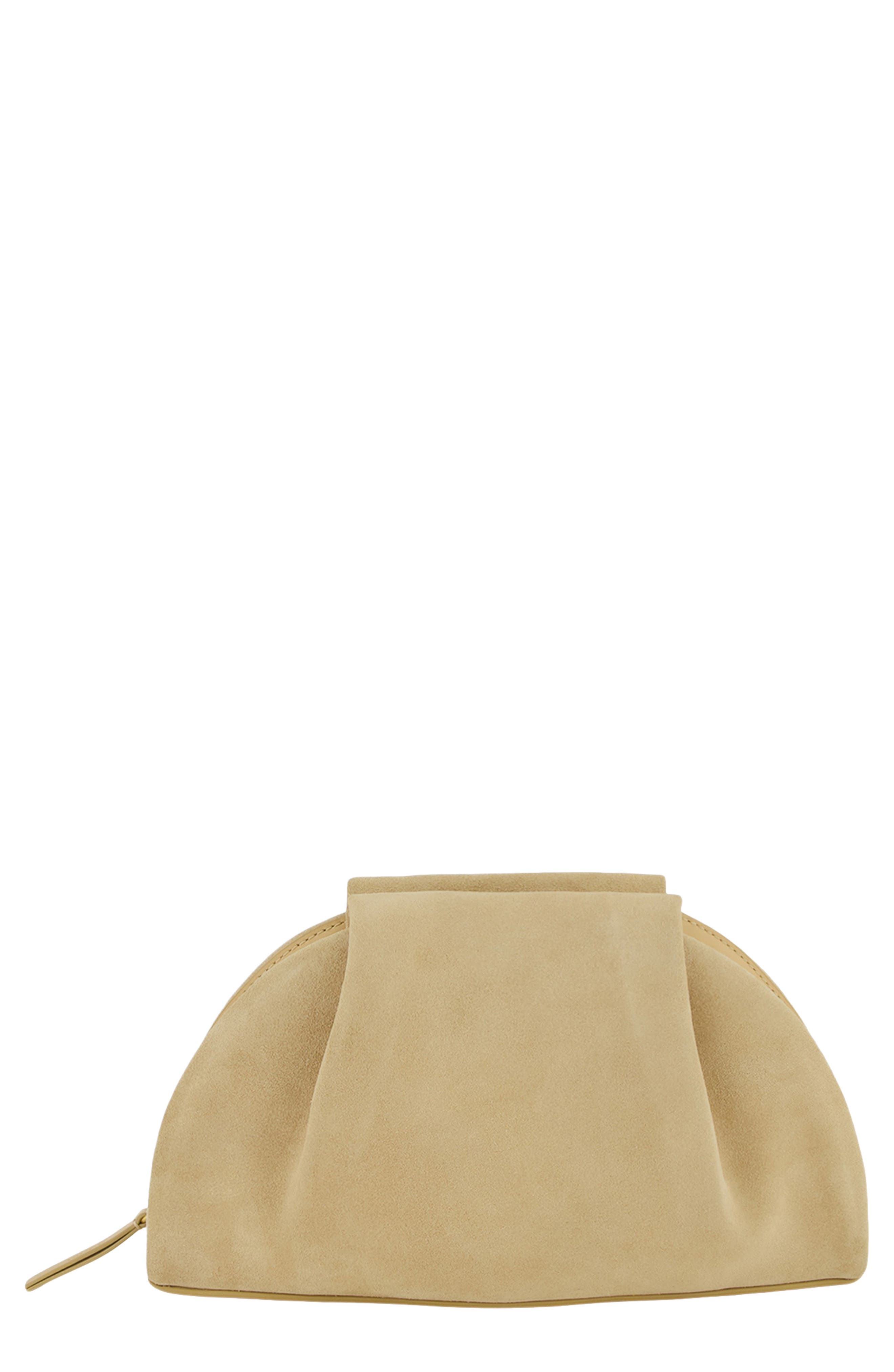 Vince Ava Suede Clutch, Main, color, Maiz