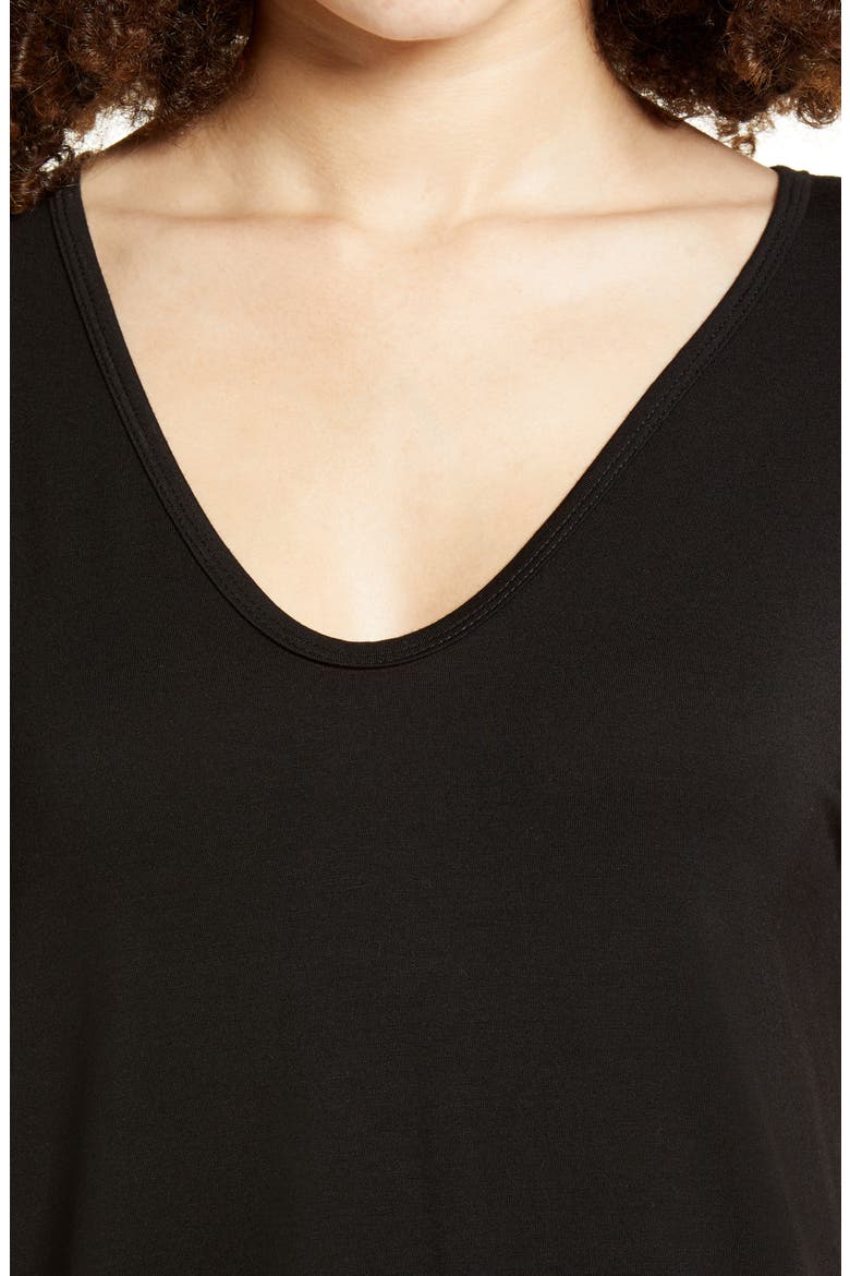 V-Neck T-Shirt, Alternate, color, BLACK