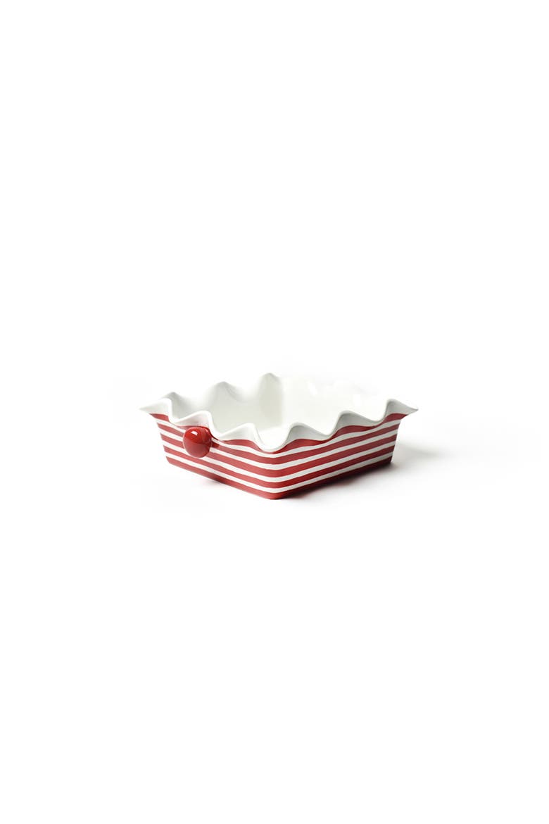 Red Stripe Square Ruffle Casserole, Main, color, Red