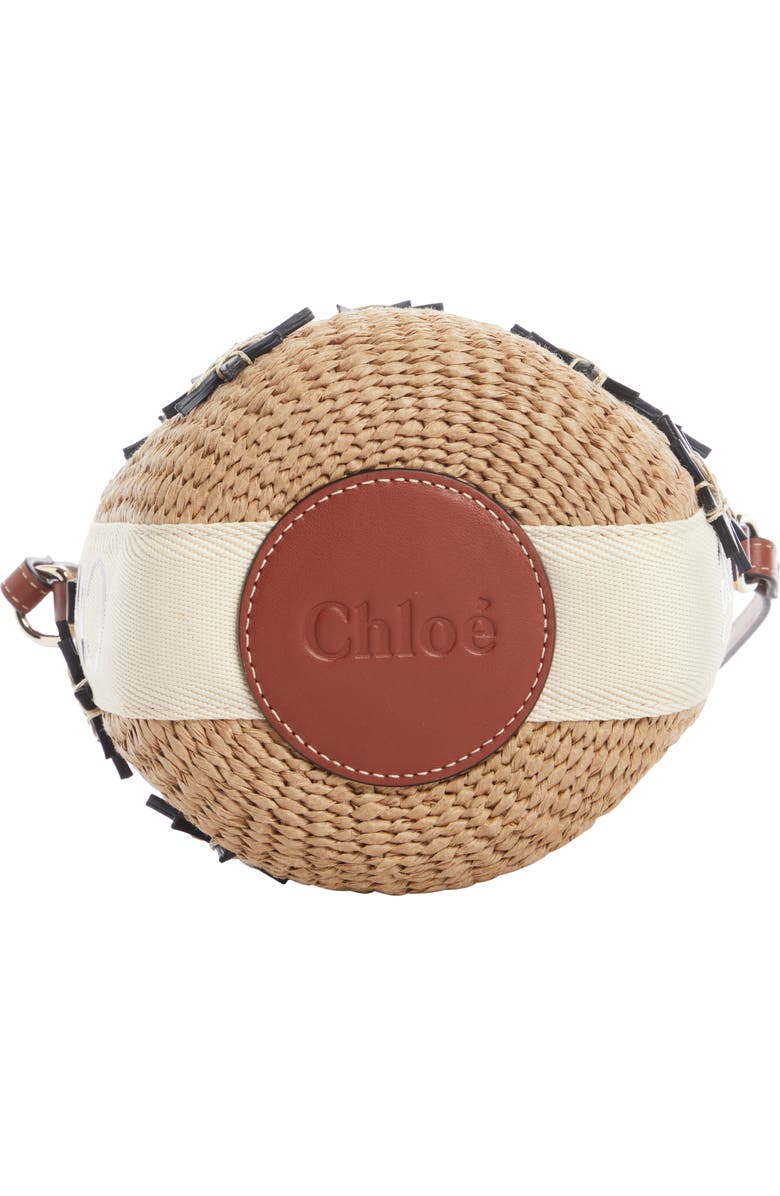 Chloé x Mifuko Small Woody Leather Stars Basket Bag, Alternate, color, 27S Sepia Brown