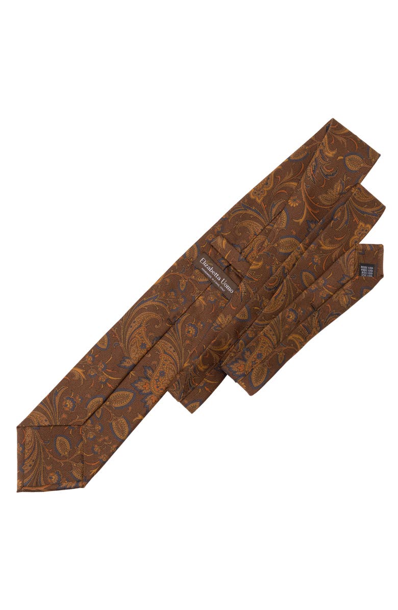 Elizabetta Borromeo - Printed Silk Tie for Men, Alternate, color, Pecan Brown