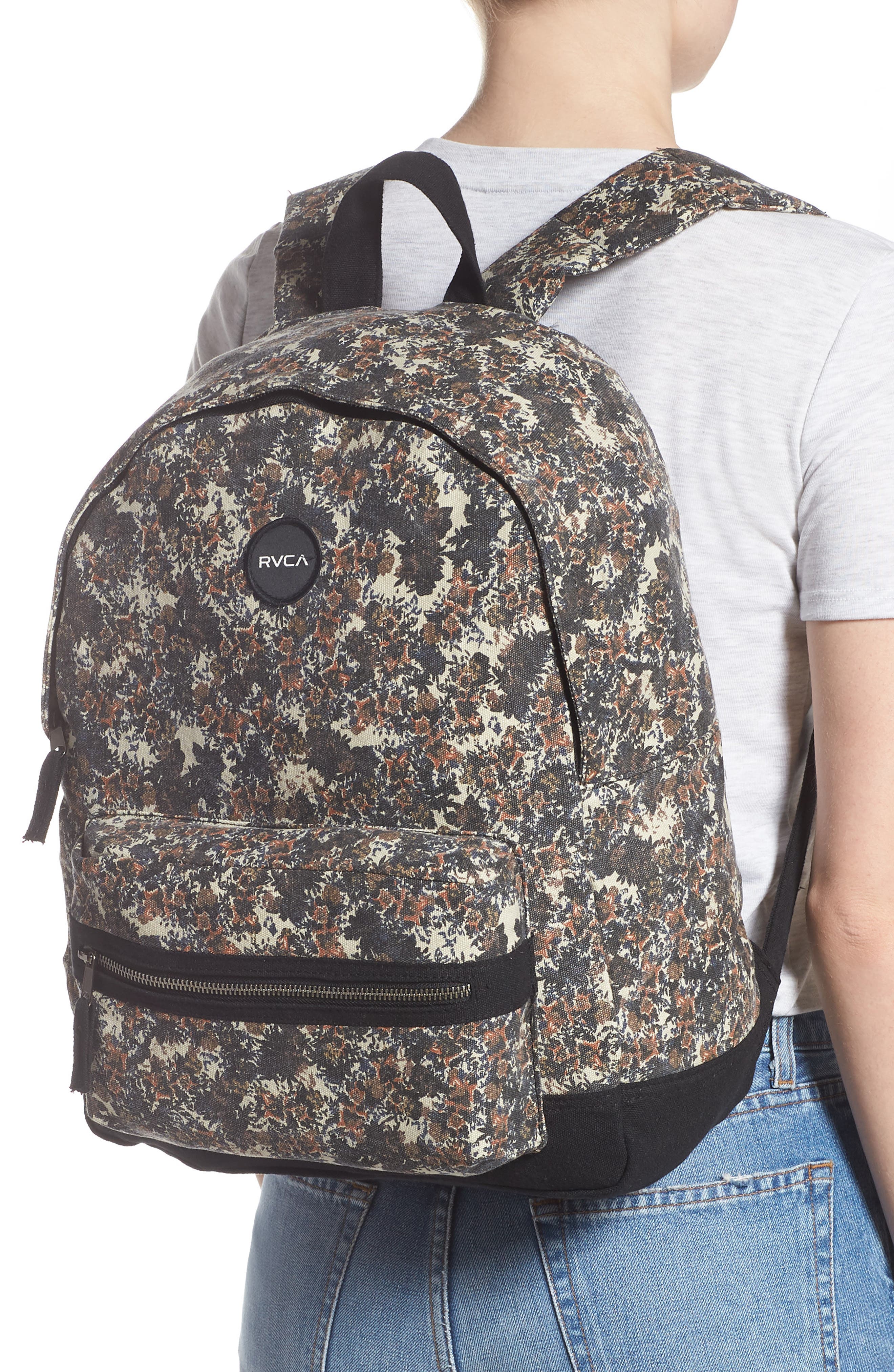 RVCA Tides Print Canvas Backpack, Alternate, color, 
