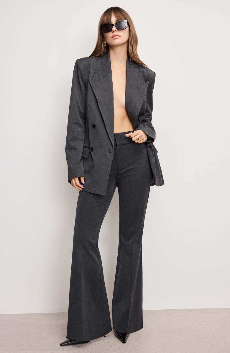 Good American Essential Flare Leg Pants, Alternate, color, Dark Heather Gray