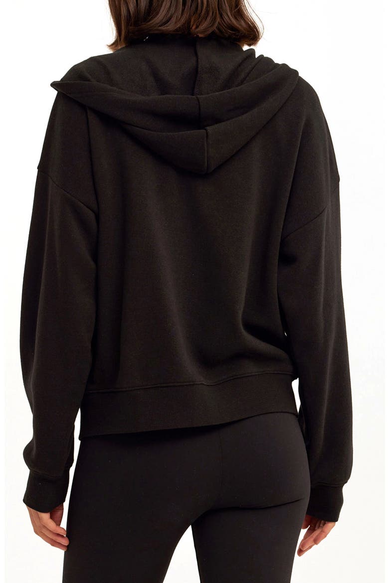 Corissa Oversize Fleece Hoodie, Alternate, color, BLACK