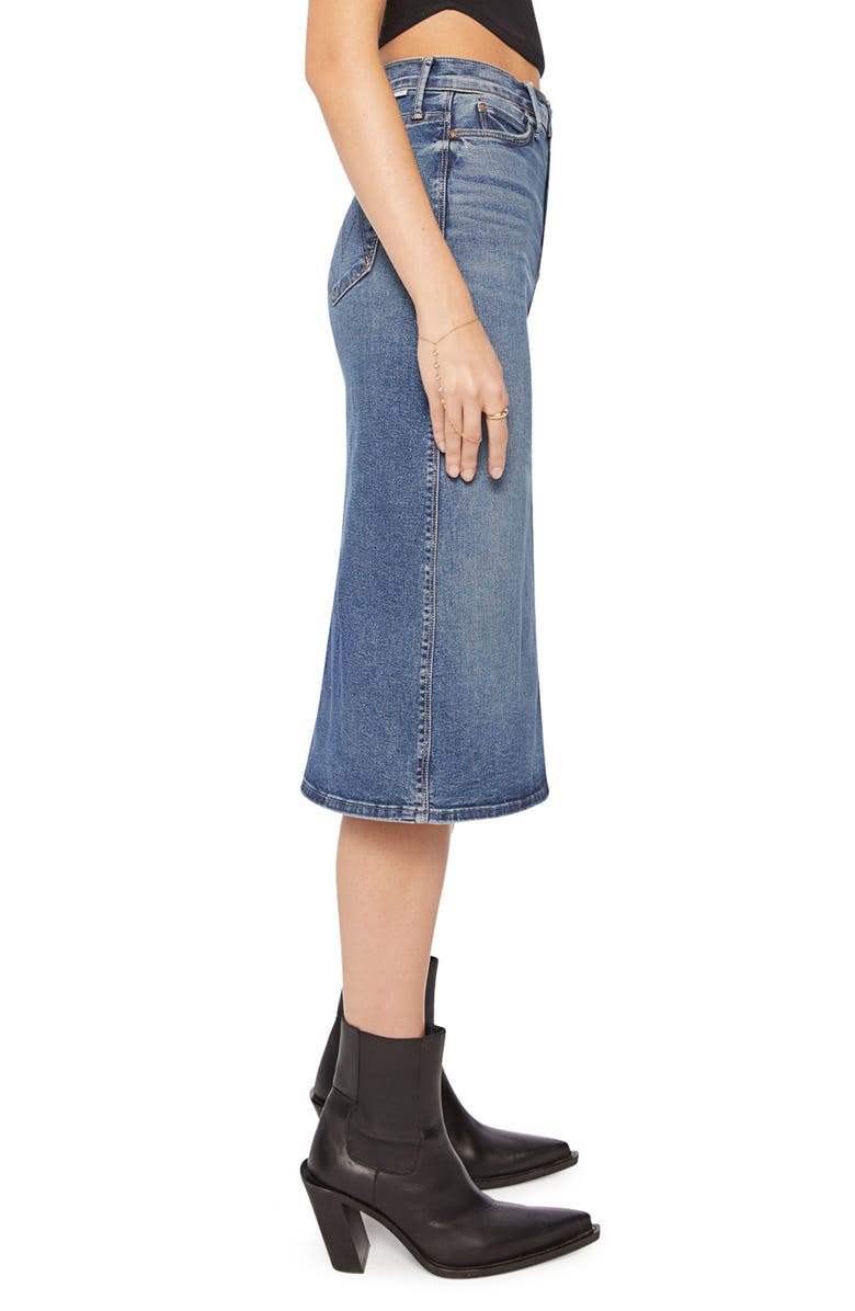 MOTHER The Swooner High Waist A-Line Denim Skirt, Alternate, color, 