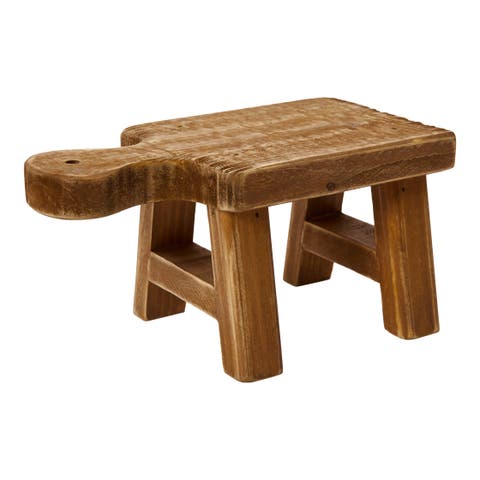 Small Wood Pedestal with Handle