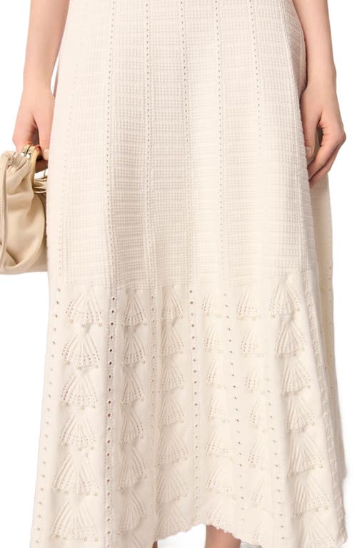 Maje Womens Sleeveless Pointelle-texture Knitted Maxi Dress Blanc In White