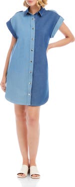 Karen Kane Colorblock Denim Shirtdress