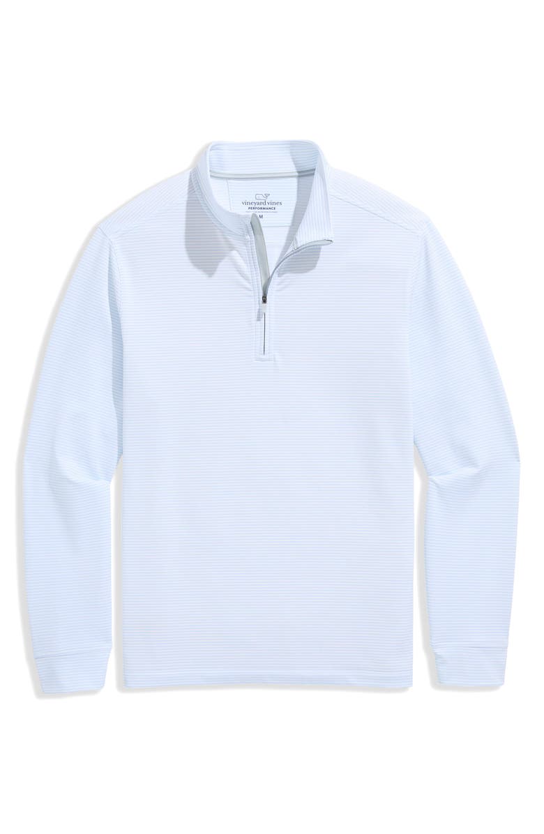 vineyard vines Performance Club Quarter-Zip Pullover, Main, color, Stripe - White Cap