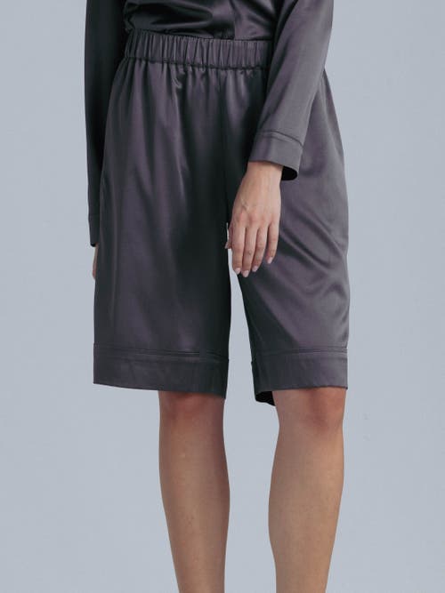 Alas Silk Bermuda Shorts In Gray