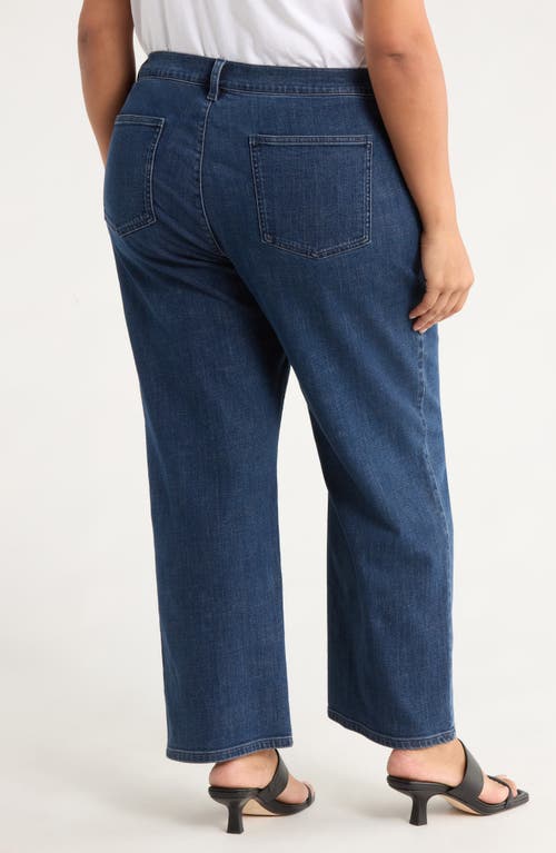 Eileen Fisher High Waist Ankle Straight Leg Jeans In Blue
