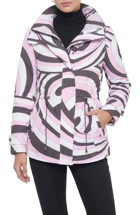 Lightweight Printed Jacket, Concealed Hood