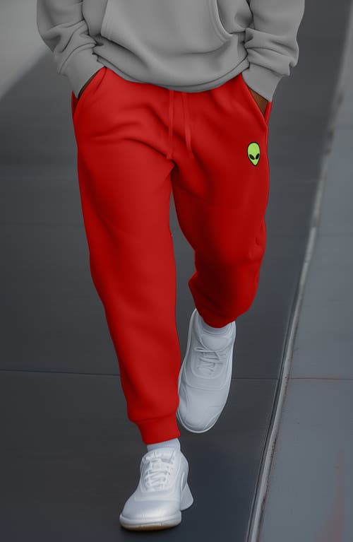 Dalix Mens Alien Midweight Fleece Jogger Pant In Red