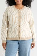 Sanctuary Zebra Print Crewneck Cardigan