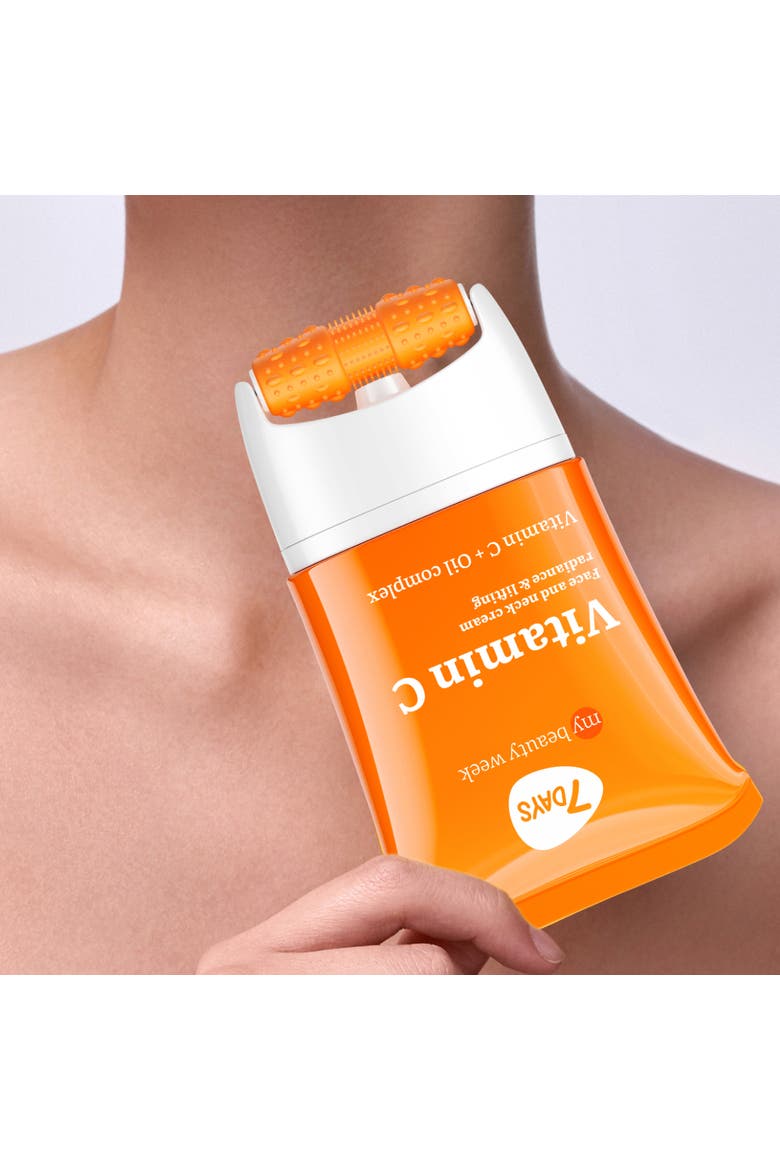 Face moisturizer with Vitamin C for Radiance & Lifting with 3D Massage Applicator, Alternate, color, White