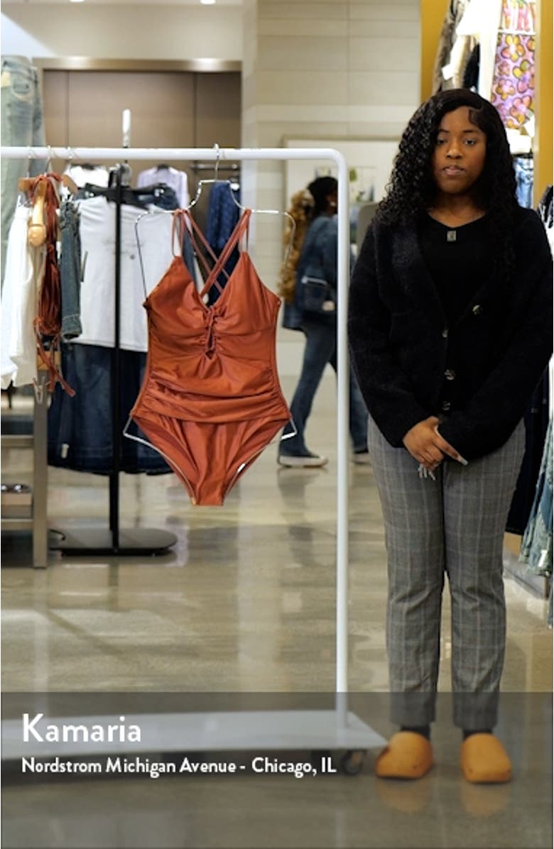 Earth Lace-Up Underwire One-Piece Swimsuit, sales video thumbnail