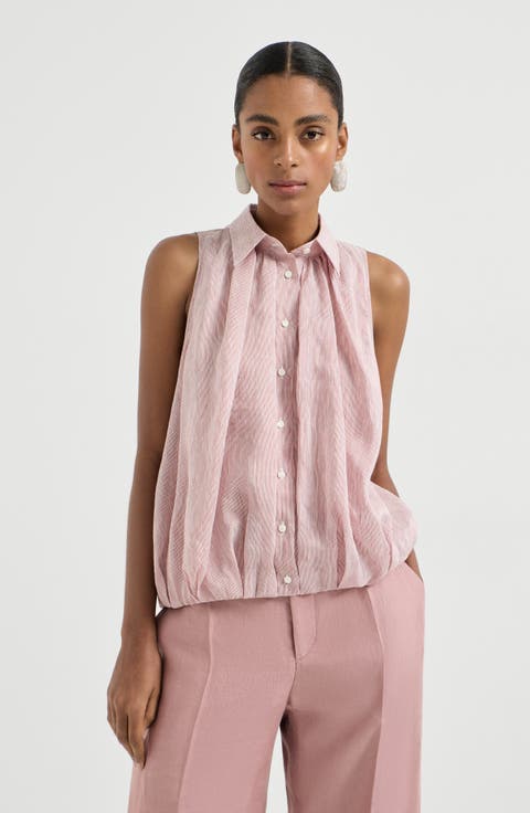 Striped organza shirt