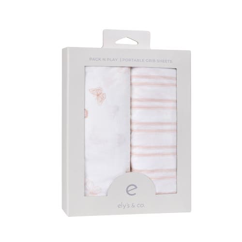 Zzdnu Mini Crib Sheet Baby Fitted Pack N Play In Butterfly & Stripe