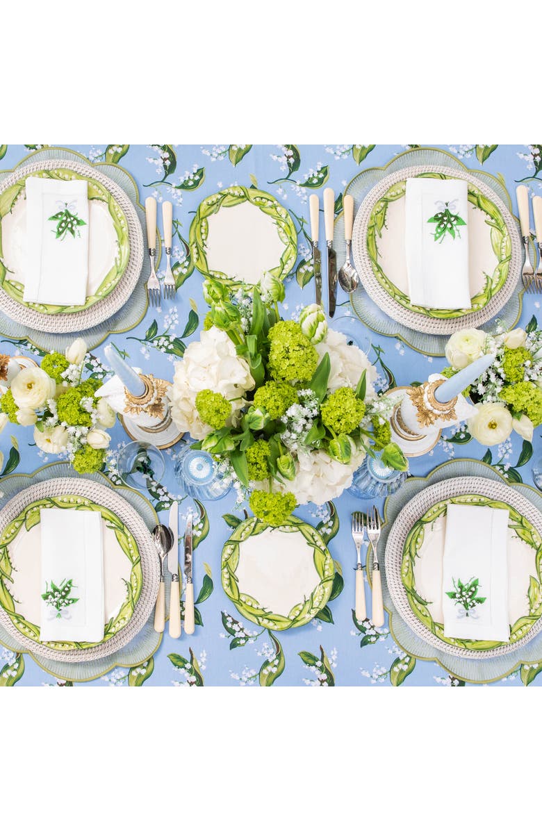 Mrs. Alice Lily of the Valley Linen Napkins, Alternate, color, Green