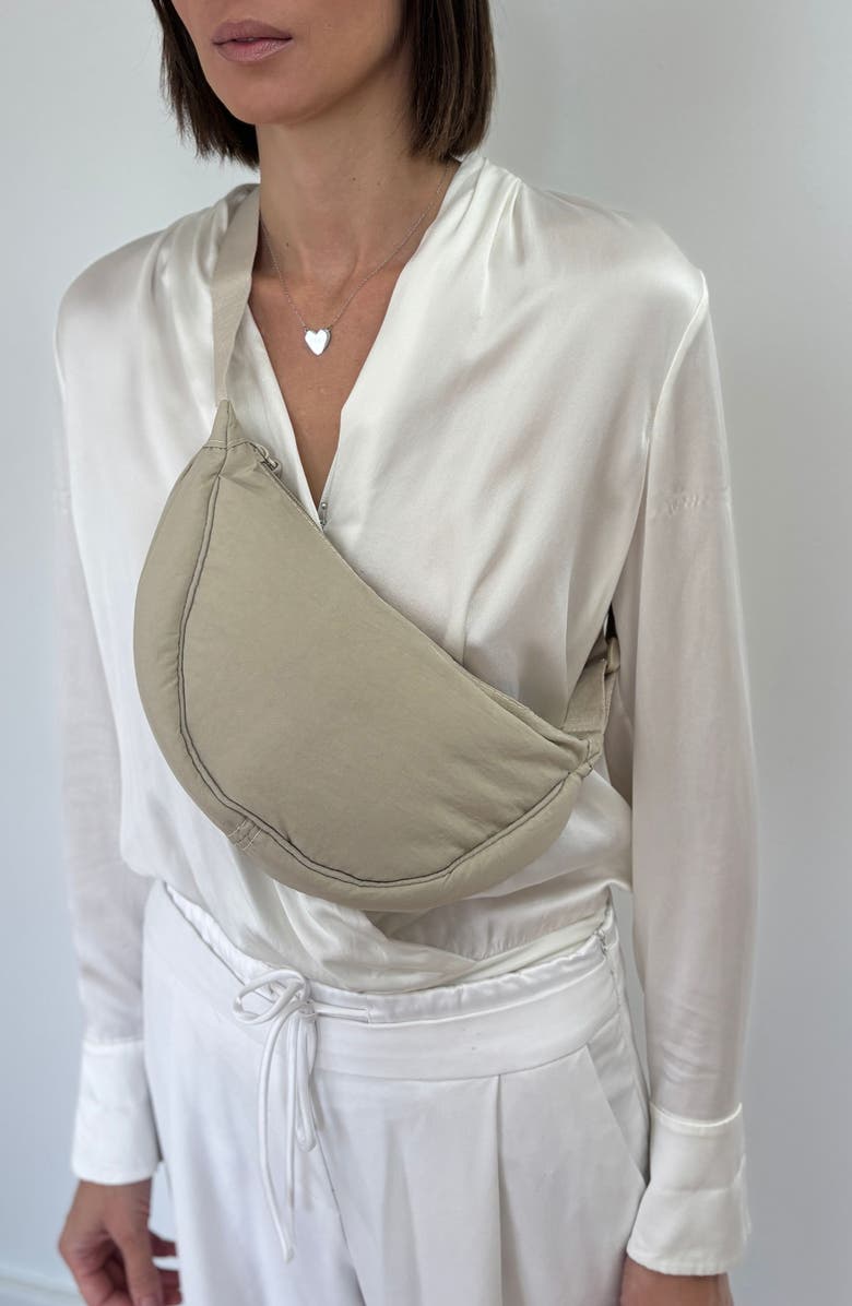 Adornia Cream Sporty Adjustable Moon Bag, Alternate, color, Cream