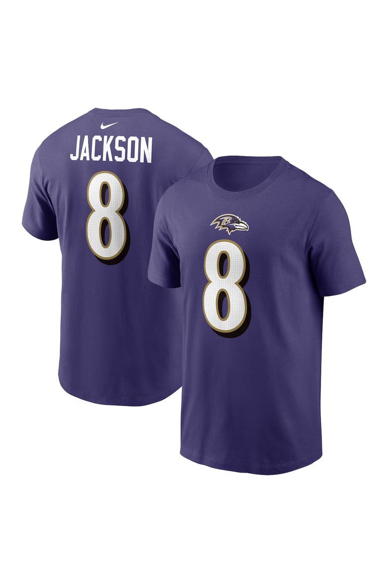 Men's Nike Lamar Jackson Purple Baltimore Ravens Player Name & Number T-Shirt, Main, color, Purple