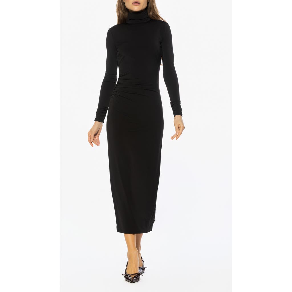 Alexia Admor Veda Long Sleeve Mock Neck Dress In Black
