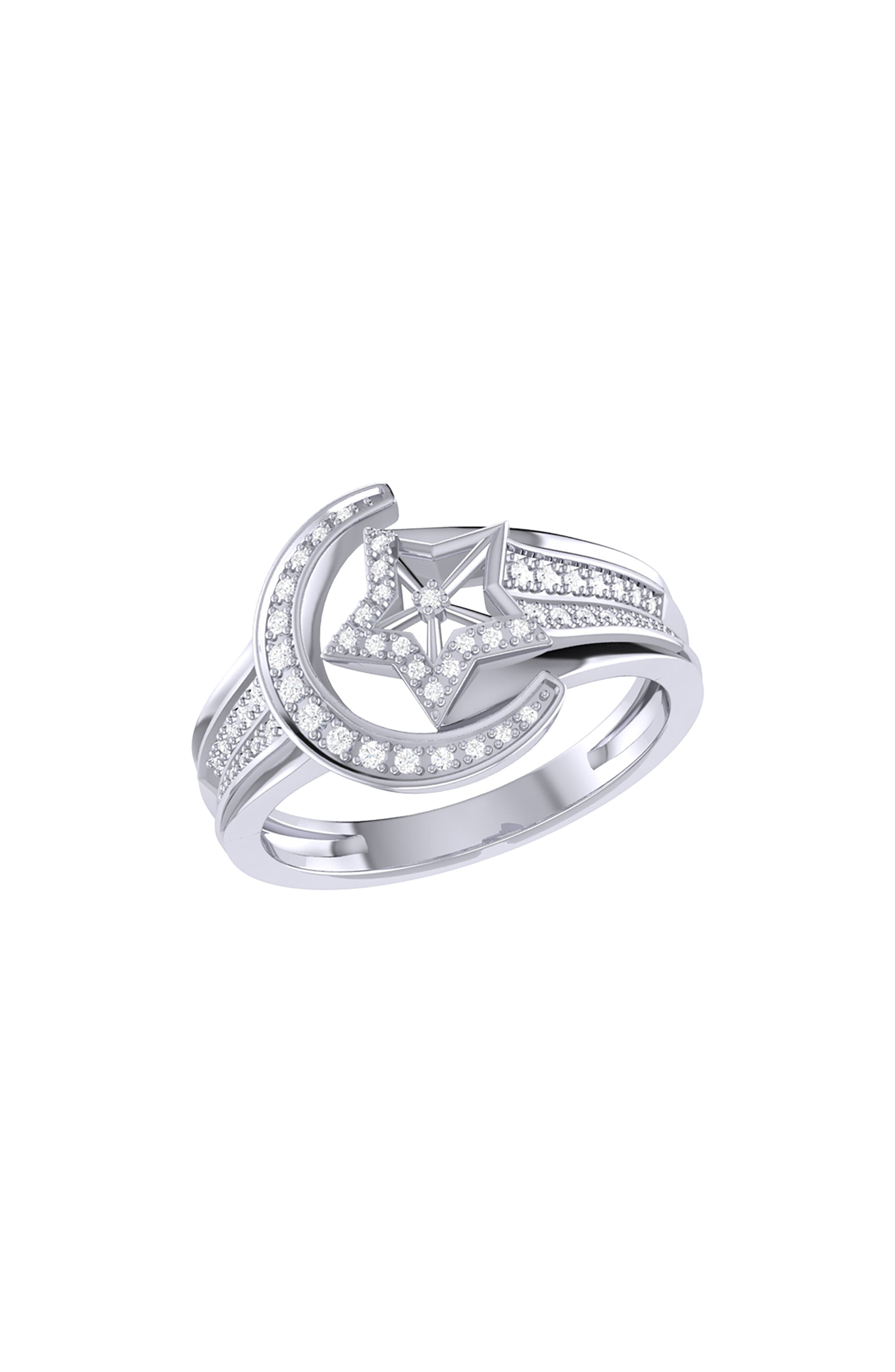 LuvMyJewelry Dreamer Luna Comet Diamond Ring - 0.17ct.