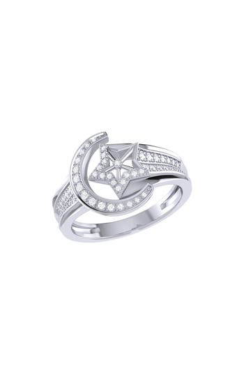 Luvmyjewelry Dreamer Luna Comet Diamond Ring In Metallic