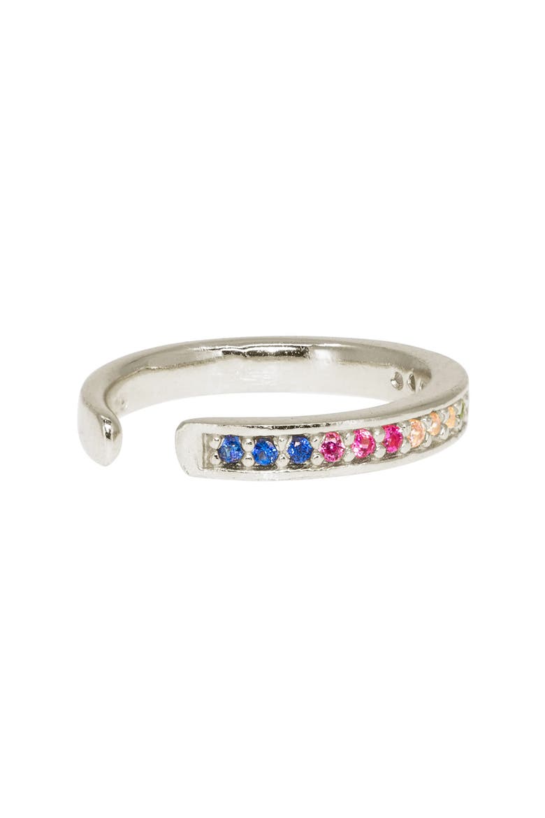 Mini Rainbow Ear Cuff, Alternate, color, SILVER