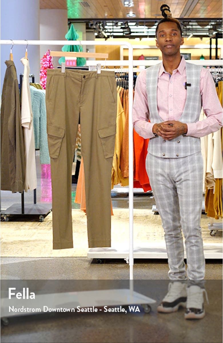 Slim Fit Washed Cotton Twill Cargo Pants, sales video thumbnail