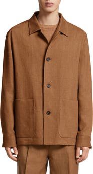 ZEGNA Silk & Linen Blend Chore Jacket