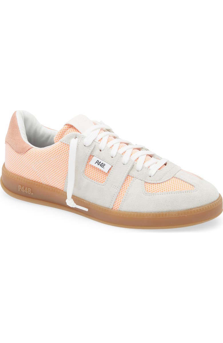 P448 Monza Low Top Sneaker, Main, color, White/Orange