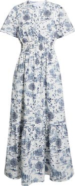 SUGARLIPS Renzo Toile Print Cotton Poplin Maxi Dress