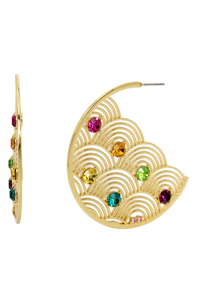 Kurt Geiger London Southbank Disc Hoop Earrings, Alternate, color, Multi