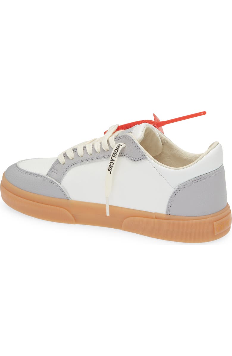 Off-White Low Vulcanized Leather Sneaker, Alternate, color, White - Light Blue