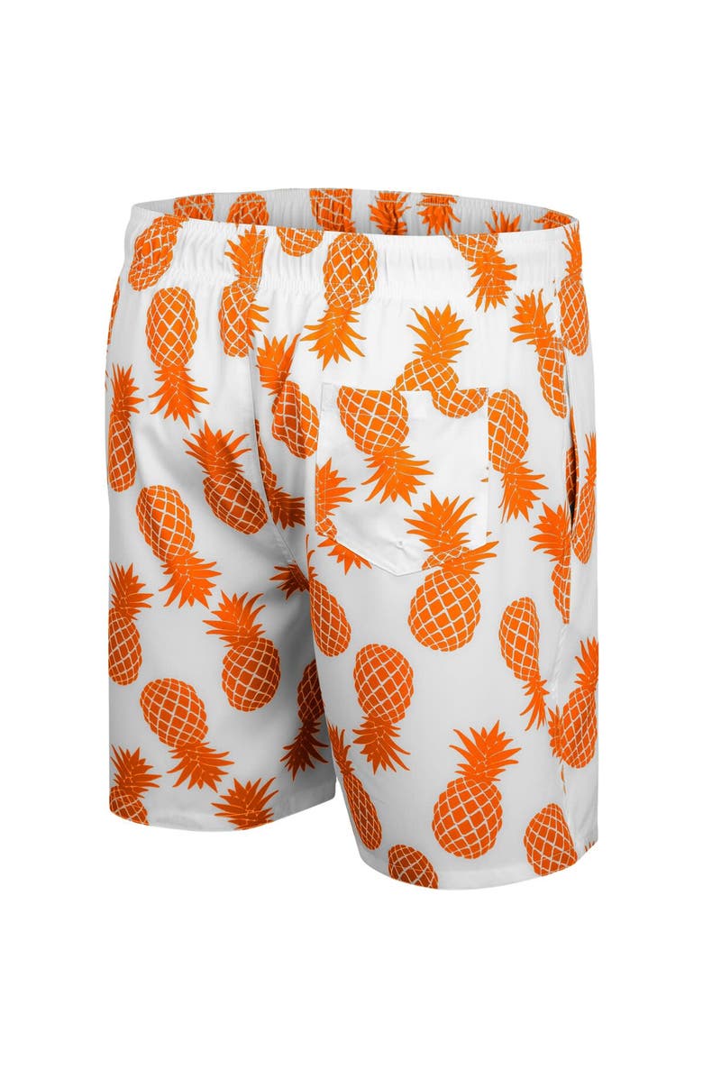 COLOSSEUM Men's Colosseum White/Orange Clemson Tigers Pineapple Swim Shorts, Alternate, color, White
