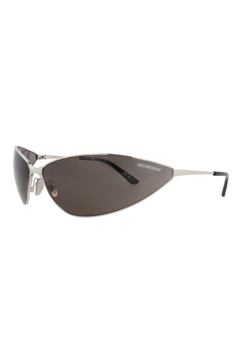 93mm Shield Mirrored Sunglasses, Alternate, color, SILVER SILVER GREY