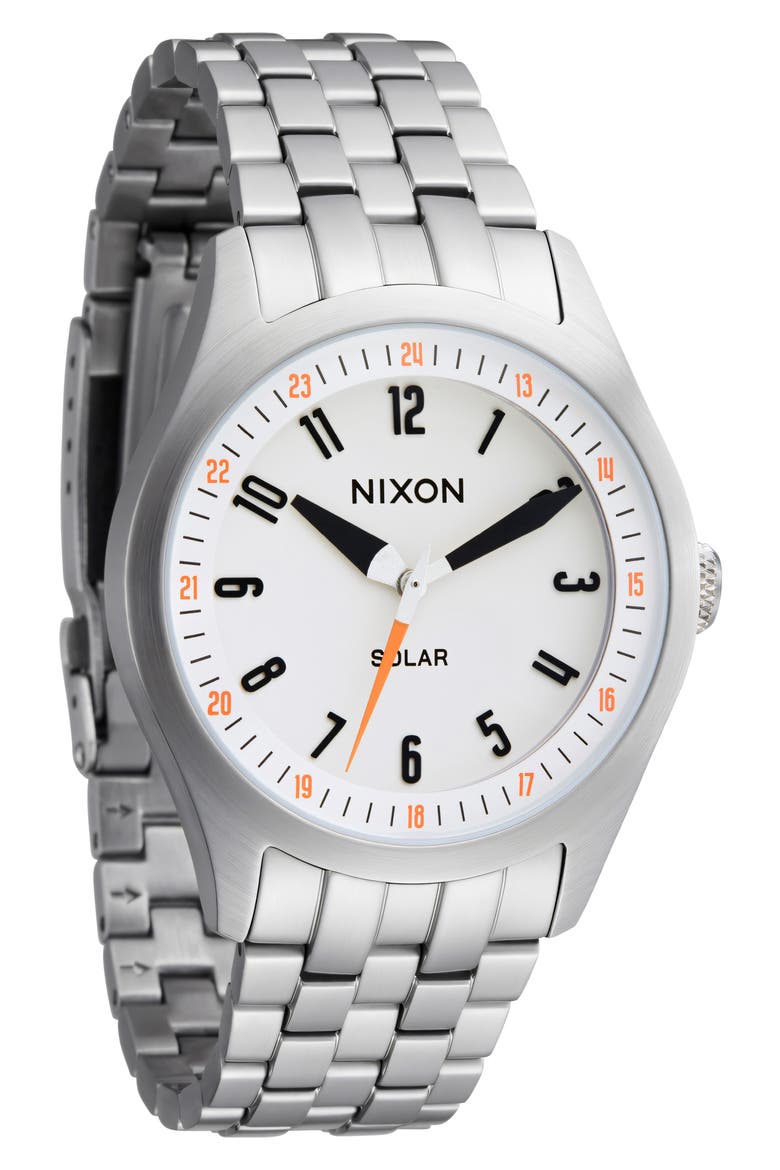 Echo Solar Automatic Bracelet Watch, 38mm, Main, color, SILVER / CLOUD DANCER
