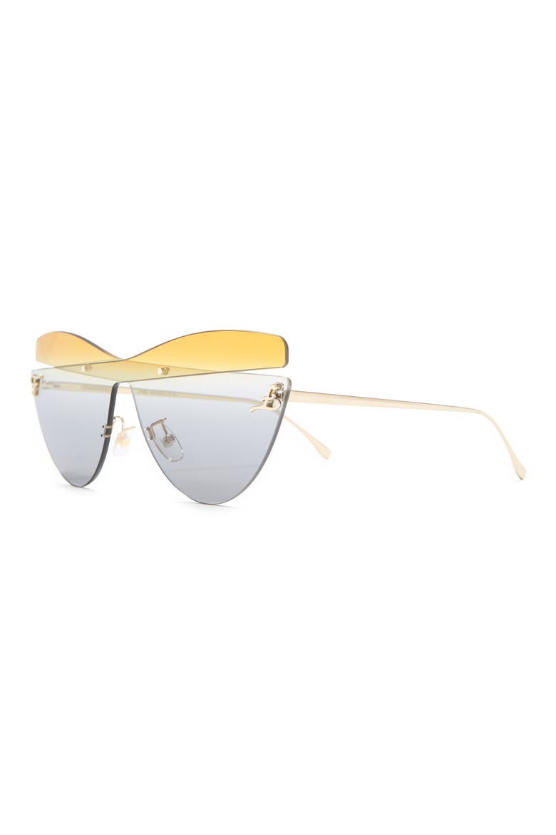 145mm Cat Eye Shield Sunglasses, Alternate, color, SILVER