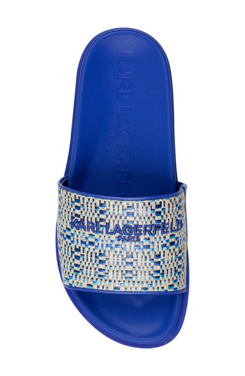 Karl Lagerfeld Paris Hazlet Slide Sandal In Blue Multi
