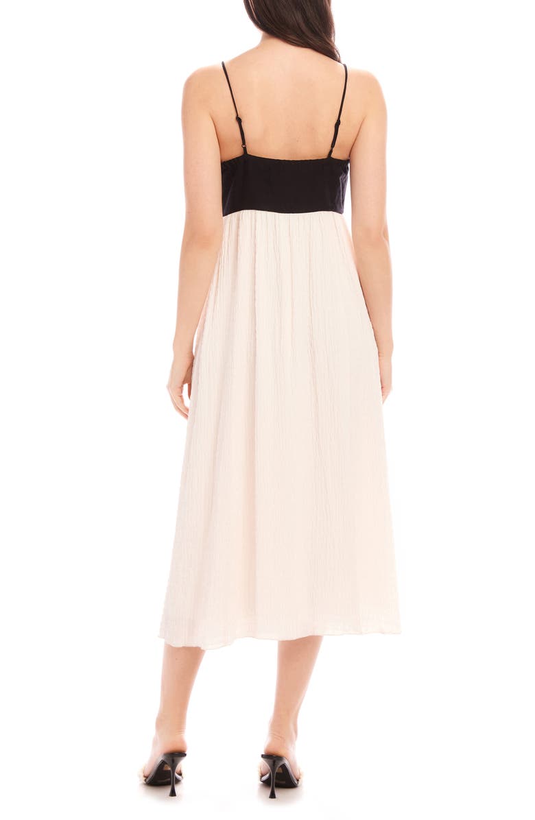 FIFTEEN TWENTY Annetta Mixed Media Midi Dress, Alternate, color, Cream/ Black