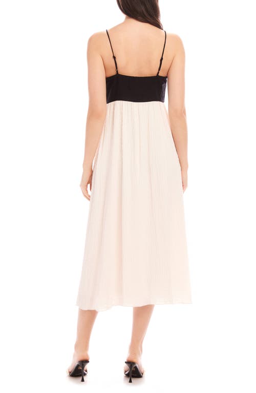 Fifteen Twenty Anetta Contrast Midi Dress In Cream And Black In Neutral