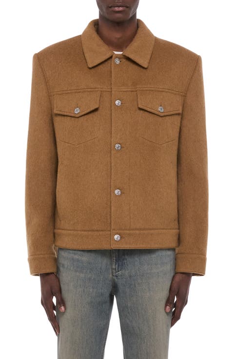 Recycled Wool Blend Trucker Jacket