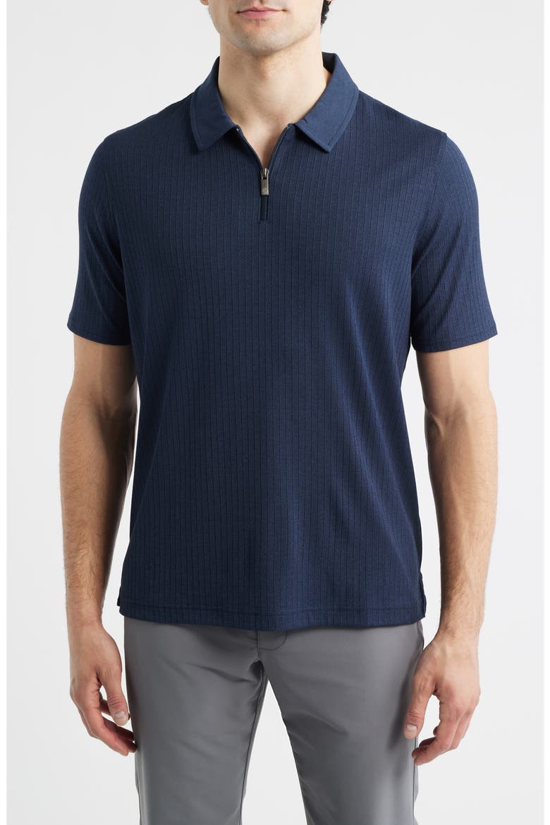 Finn Rib Zip Polo, Main, color, NAVY
