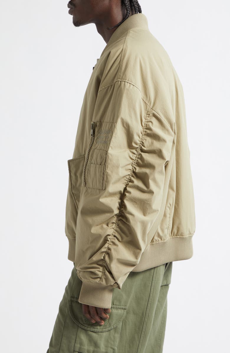Balmain Embroidered Pocket Cotton Bomber Jacket, Alternate, color,