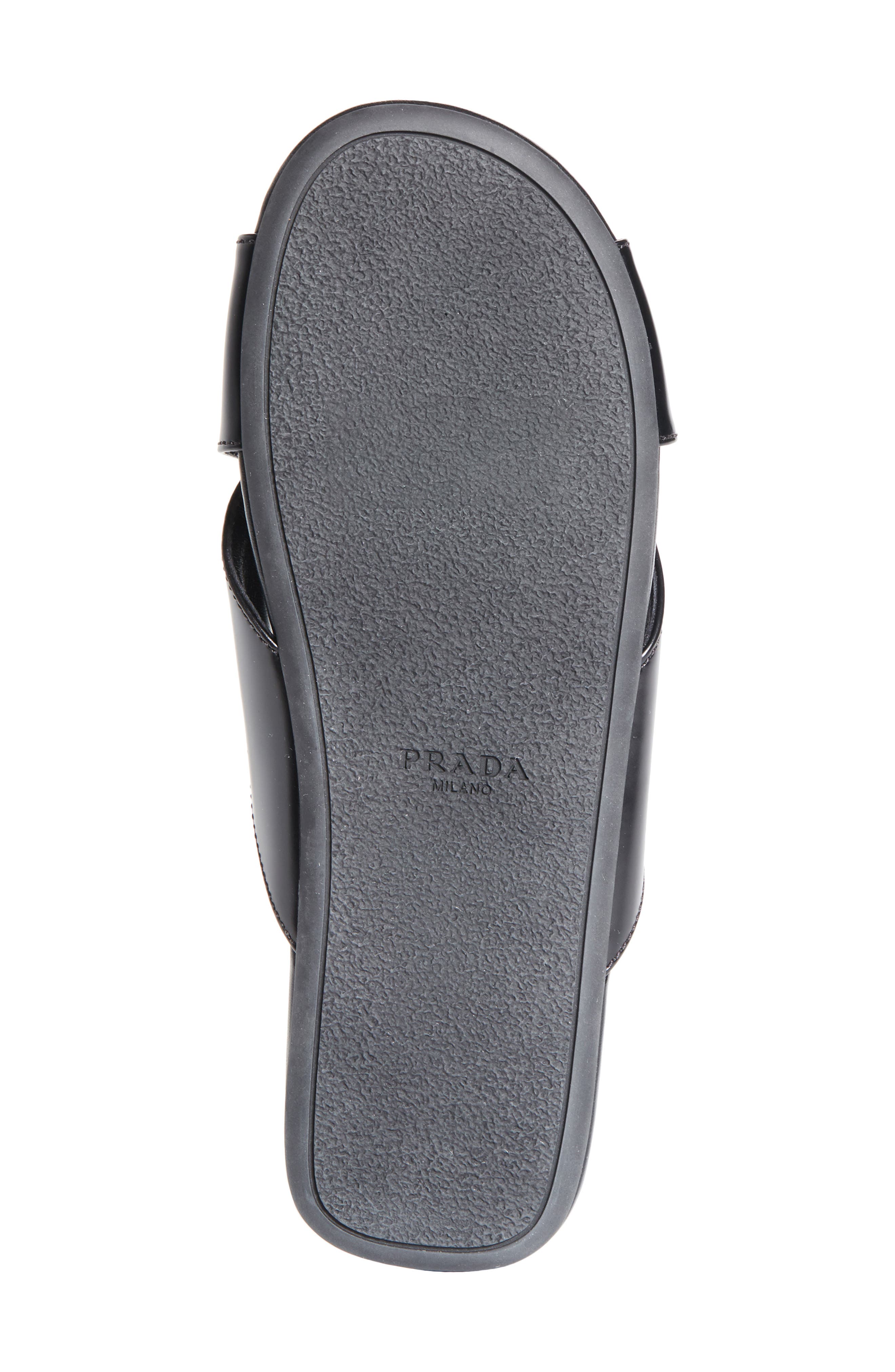 Prada Crisscross Slide Sandal, Alternate, color, Nero