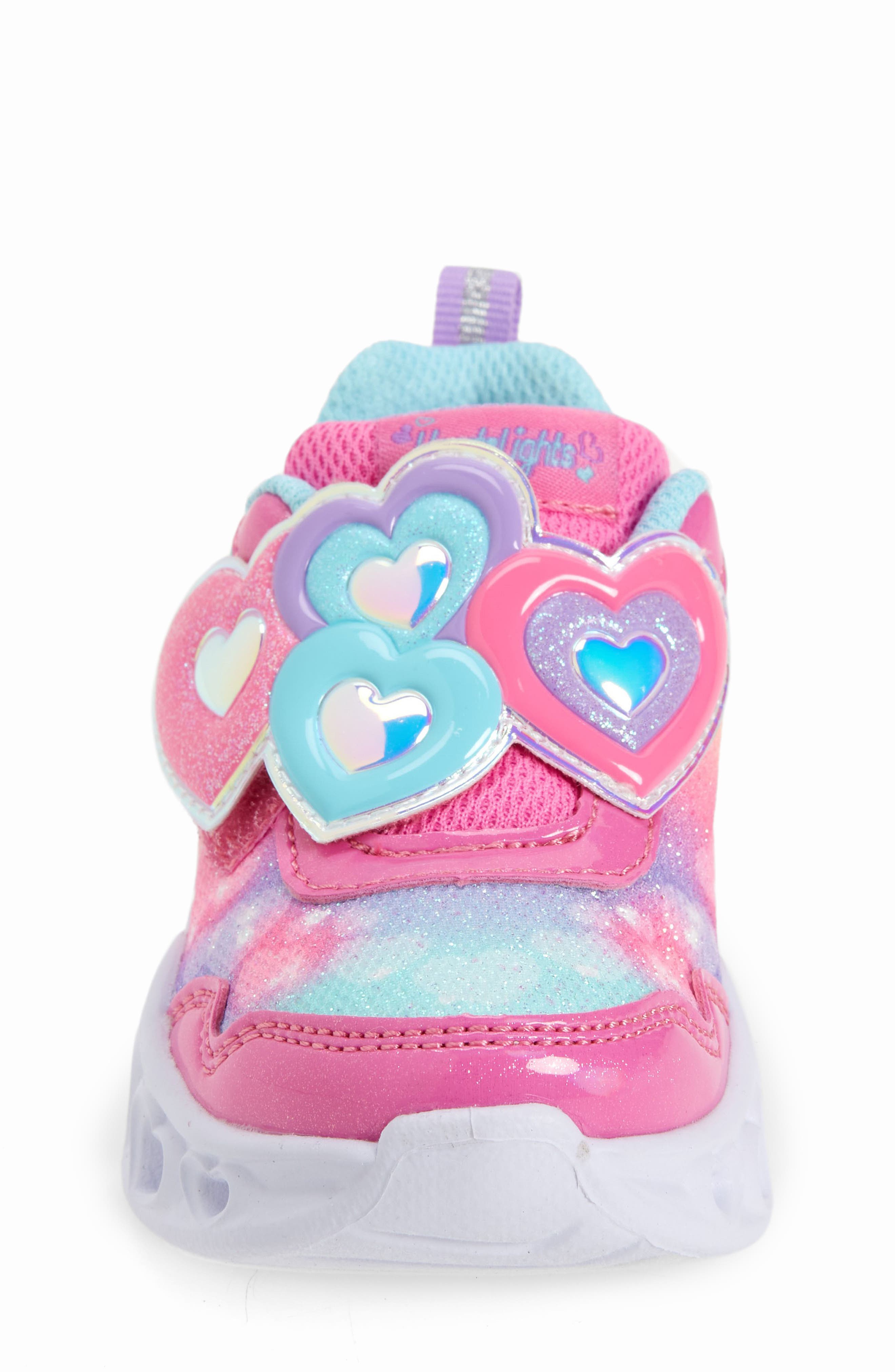 Kids' Heart Lights® Light-Up Sneaker, Alternate, color, PINK/ TURQUOISE