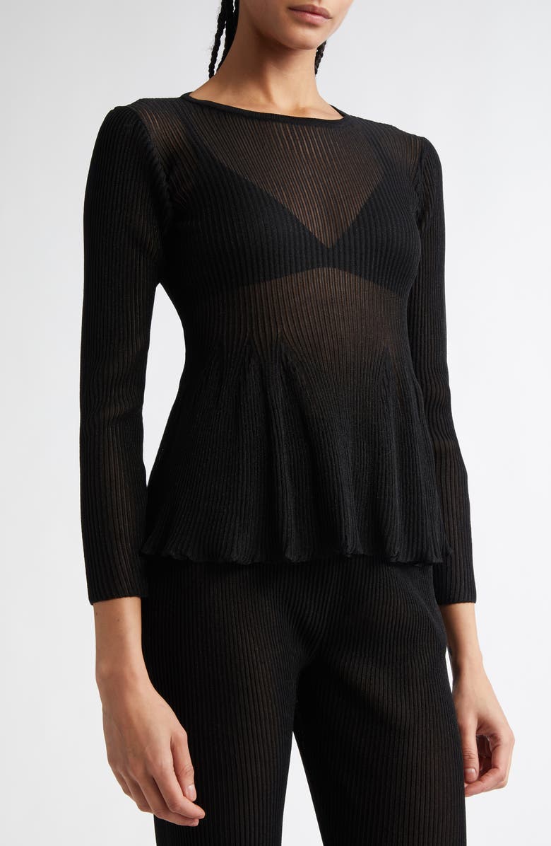 CFCL Hypha Lucent Flare Hem Knit Top, Alternate, color, 